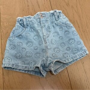 Kids Denim Smiley Face Shorts